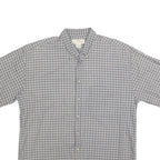 NATURAL ISSUE Mens Blue & White Pattern Cotton Shirt L Casual Button Front Short