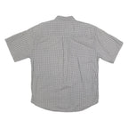 NATURAL ISSUE Mens Blue & White Pattern Cotton Shirt L Casual Button Front Short