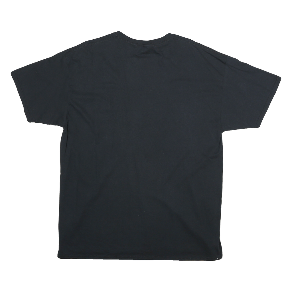 ROTIC JUSTICE Mens Black Graphic Print XL Short Sleeve Crew Neck Cotton Blend