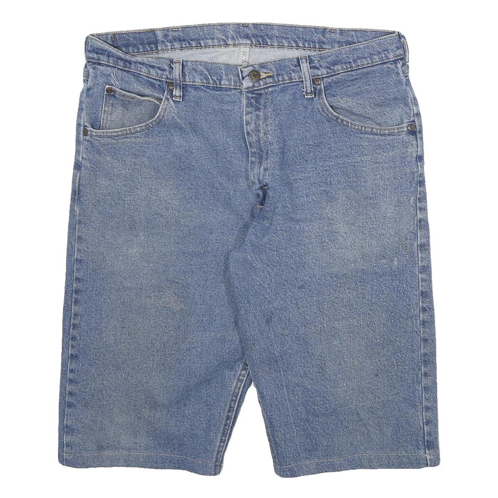 WRANGLER Mens Shorts Blue Denim XL W34 Classic Fit Casual Cotton Blend