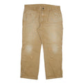 DICKIES Mens Cotton Blend Beige Regular Fit Trousers W38 L30 Workwear Zip