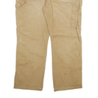 DICKIES Mens Cotton Blend Beige Regular Fit Trousers W38 L30 Workwear Zip