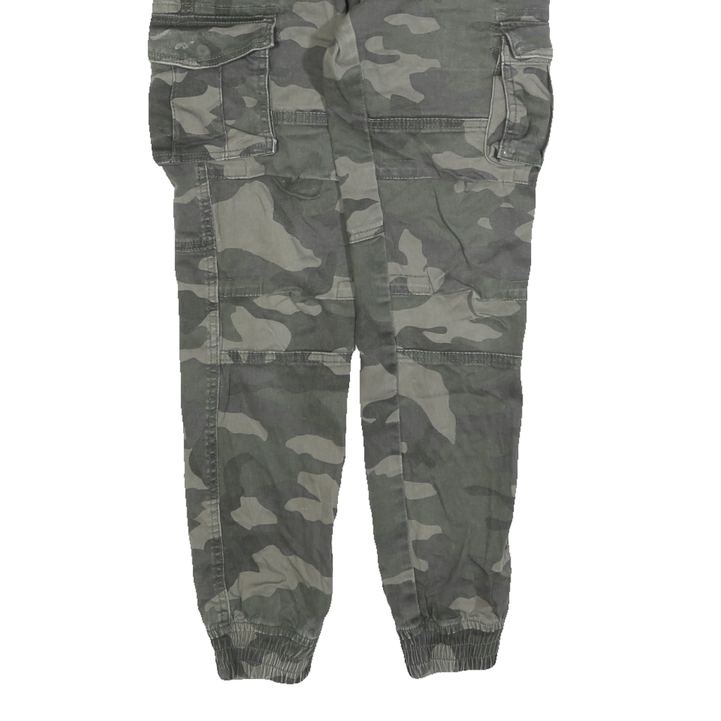 TERRANOVA Mens Slim Camouflage Cargo Cotton Blend Trousers W26 L28