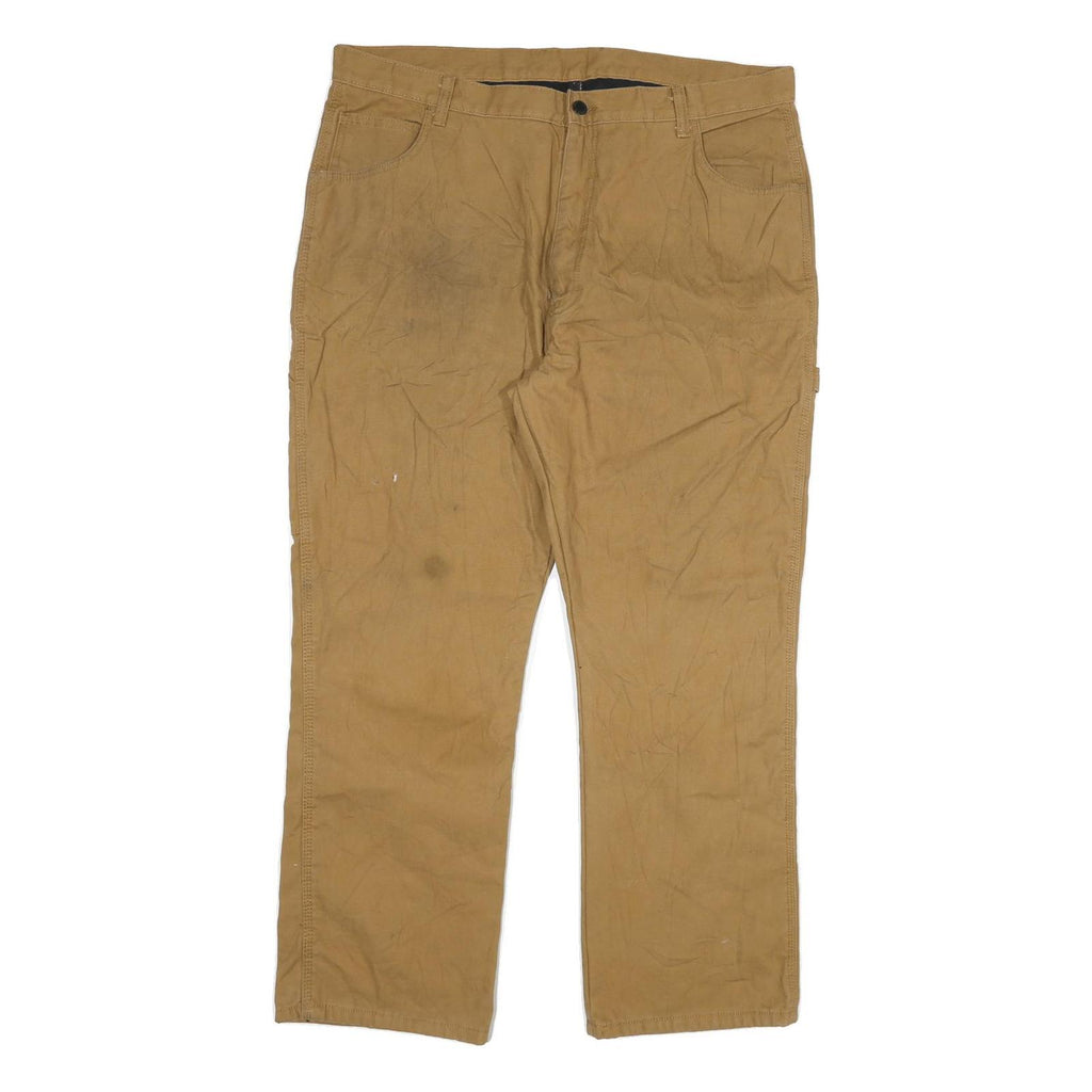 DICKIES Mens Beige Regular Fit Straight Leg Denim Jeans W40 L30 Classic Cotton