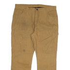 DICKIES Mens Beige Regular Fit Straight Leg Denim Jeans W40 L30 Classic Cotton