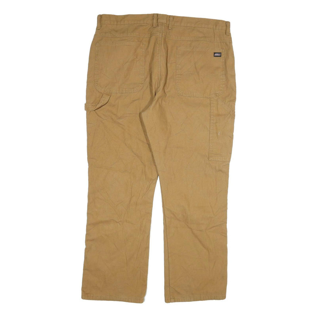 DICKIES Mens Beige Regular Fit Straight Leg Denim Jeans W40 L30 Classic Cotton