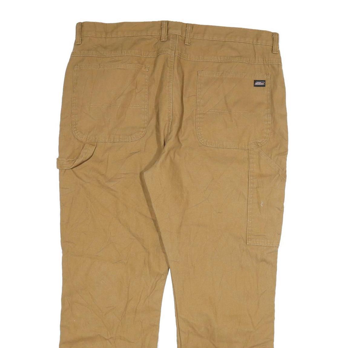 DICKIES Mens Beige Regular Fit Straight Leg Denim Jeans W40 L30 Classic Cotton