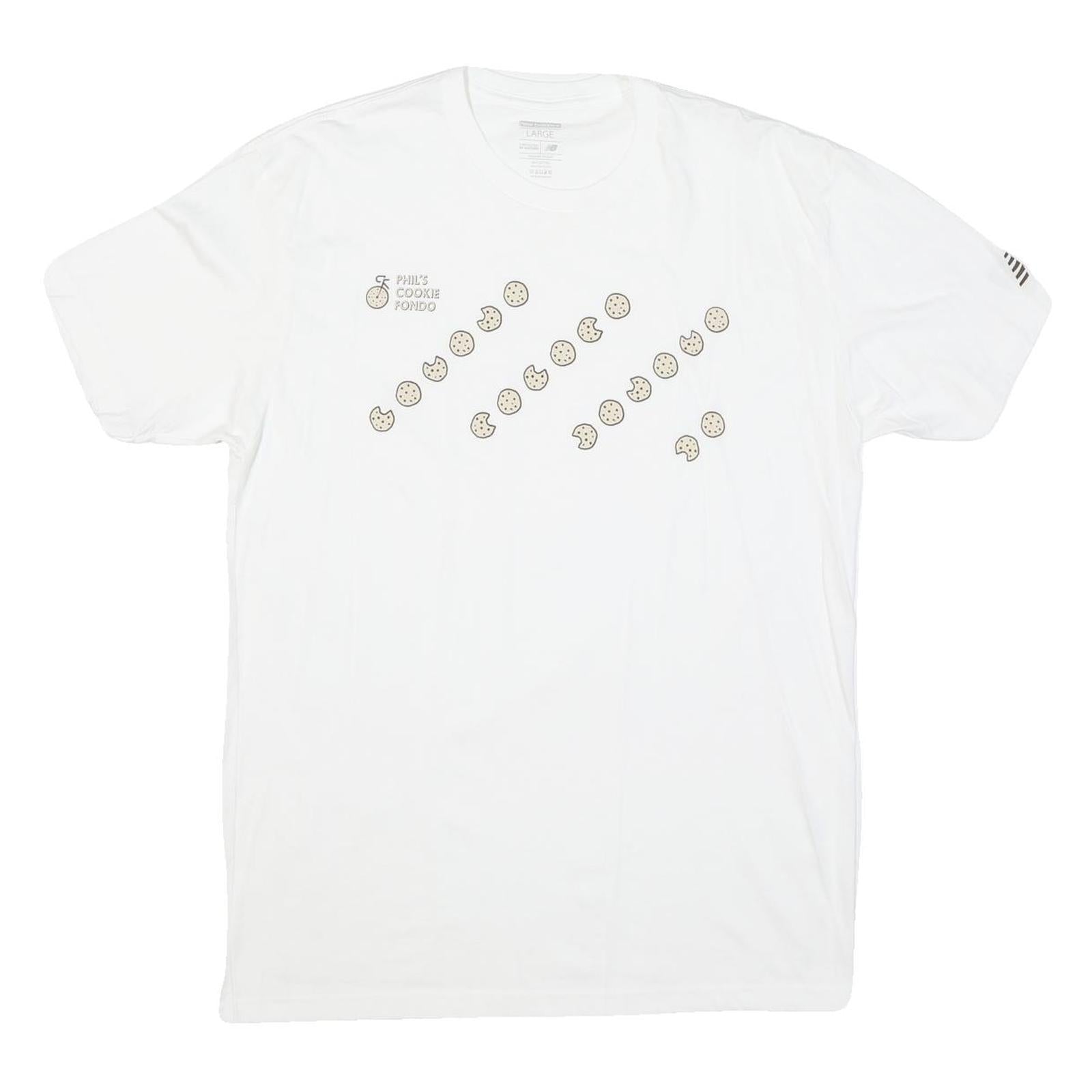 NEW BALANCE Mens White Cotton Blend Graphic T-Shirt L Short Sleeve Crew Neck