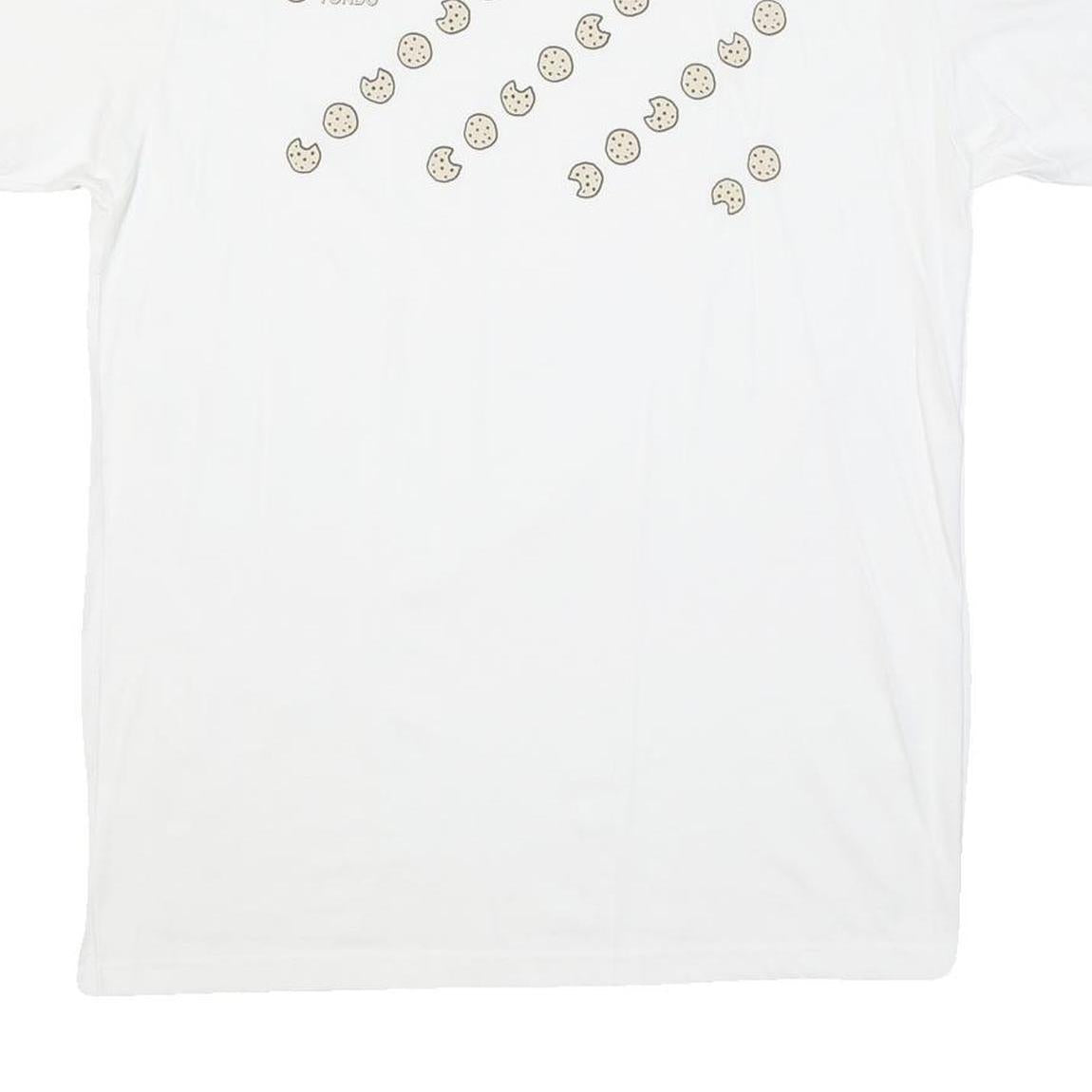 NEW BALANCE Mens White Cotton Blend Graphic T-Shirt L Short Sleeve Crew Neck