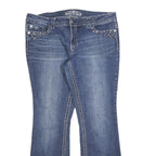 PAISLEY SKY Womens Regular Fit Blue Stretch Denim Bootcut Jeans W36 L30 Crystal