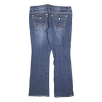 PAISLEY SKY Womens Regular Fit Blue Stretch Denim Bootcut Jeans W36 L30 Crystal