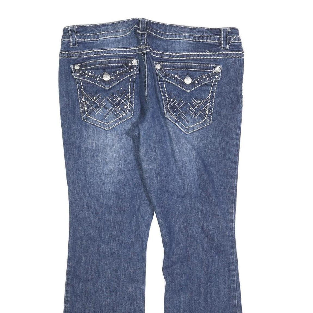 PAISLEY SKY Womens Regular Fit Blue Stretch Denim Bootcut Jeans W36 L30 Crystal