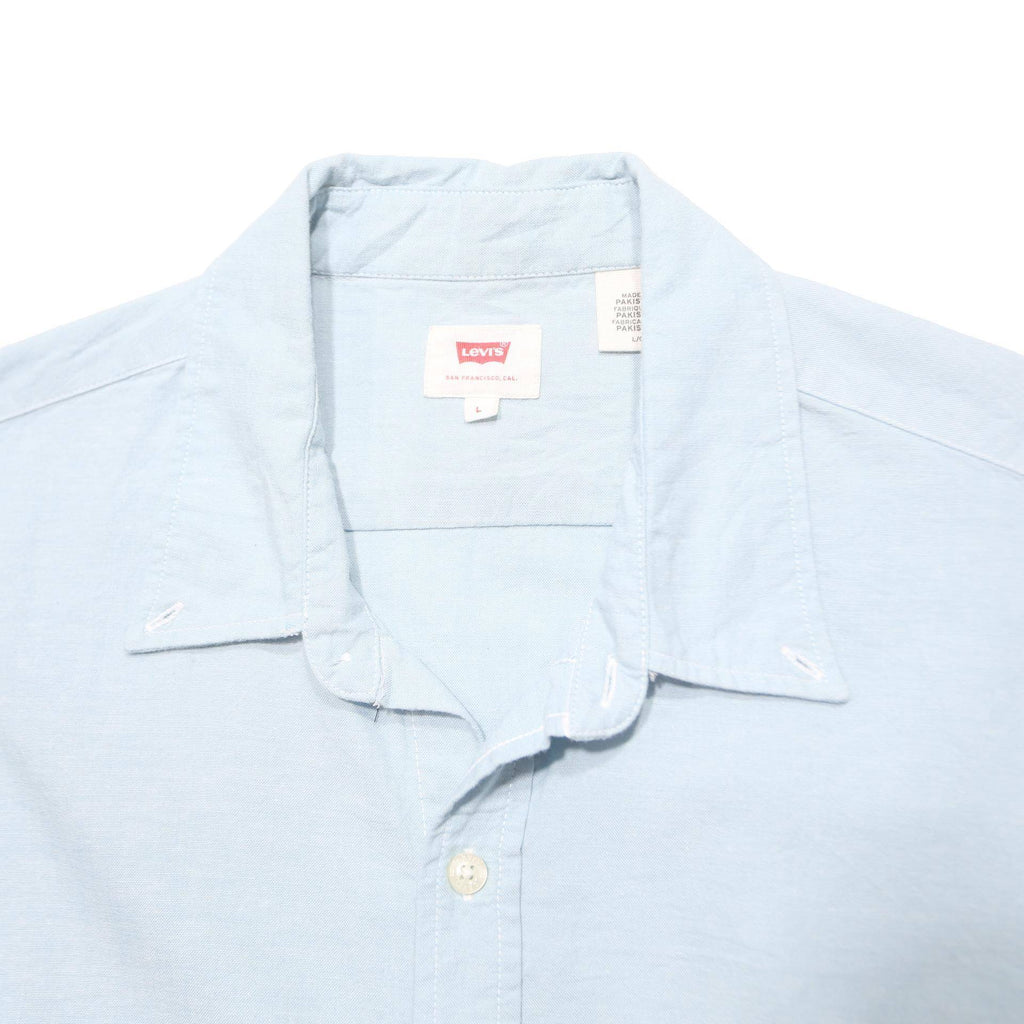 LEVI'S Mens Blue Plain Shirt L Cotton Long Sleeve Button Closure Regular Fit