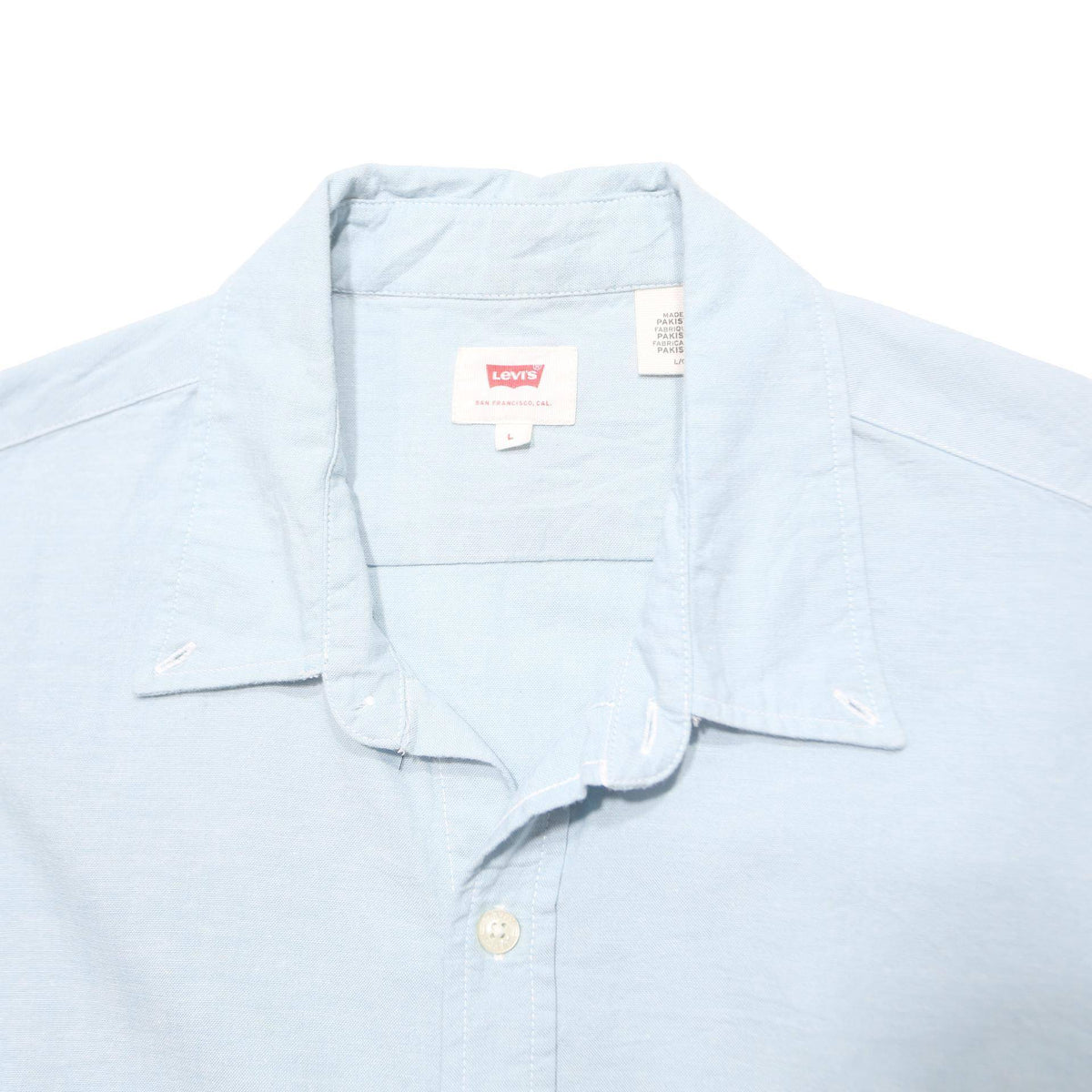 LEVI'S Mens Blue Plain Shirt L Cotton Long Sleeve Button Closure Regular Fit