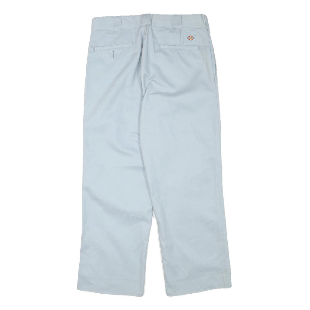 DICKIES Mens Blue Regular Fit Straight Woven Cotton Blend Trousers W32 L26