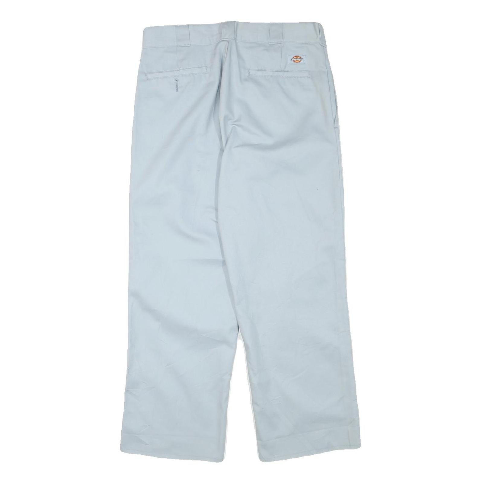 DICKIES Mens Blue Regular Fit Straight Woven Cotton Blend Trousers W32 L26