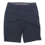 TOMMY HILFIGER Womens Shorts Navy Casual Plain M W30 Lightweight Cotton Blend
