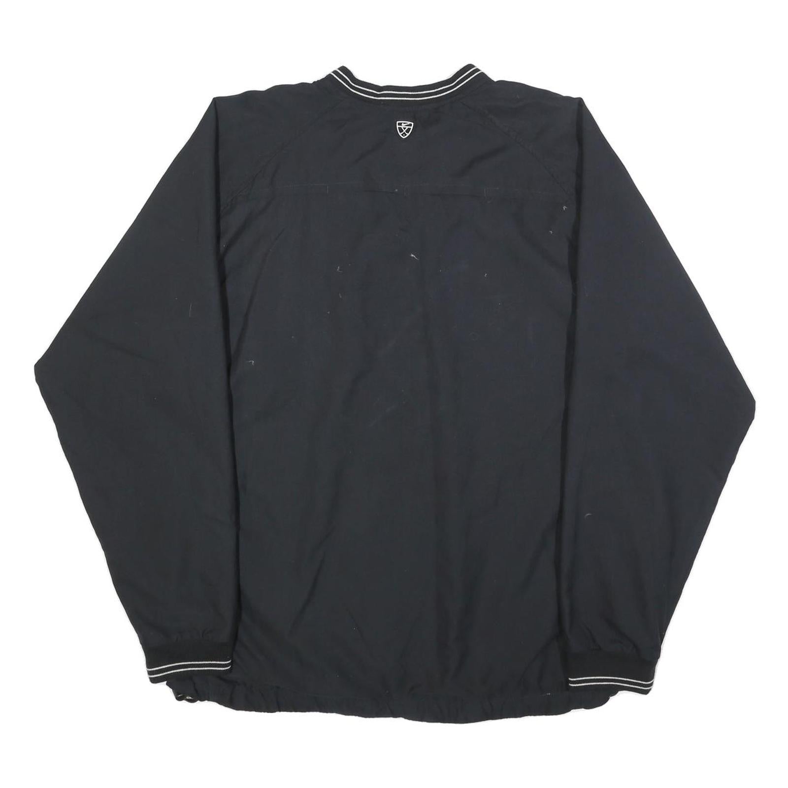 NIKE Mens Black Pullover Sweatshirt L V-Neck Lightweight Sportswear