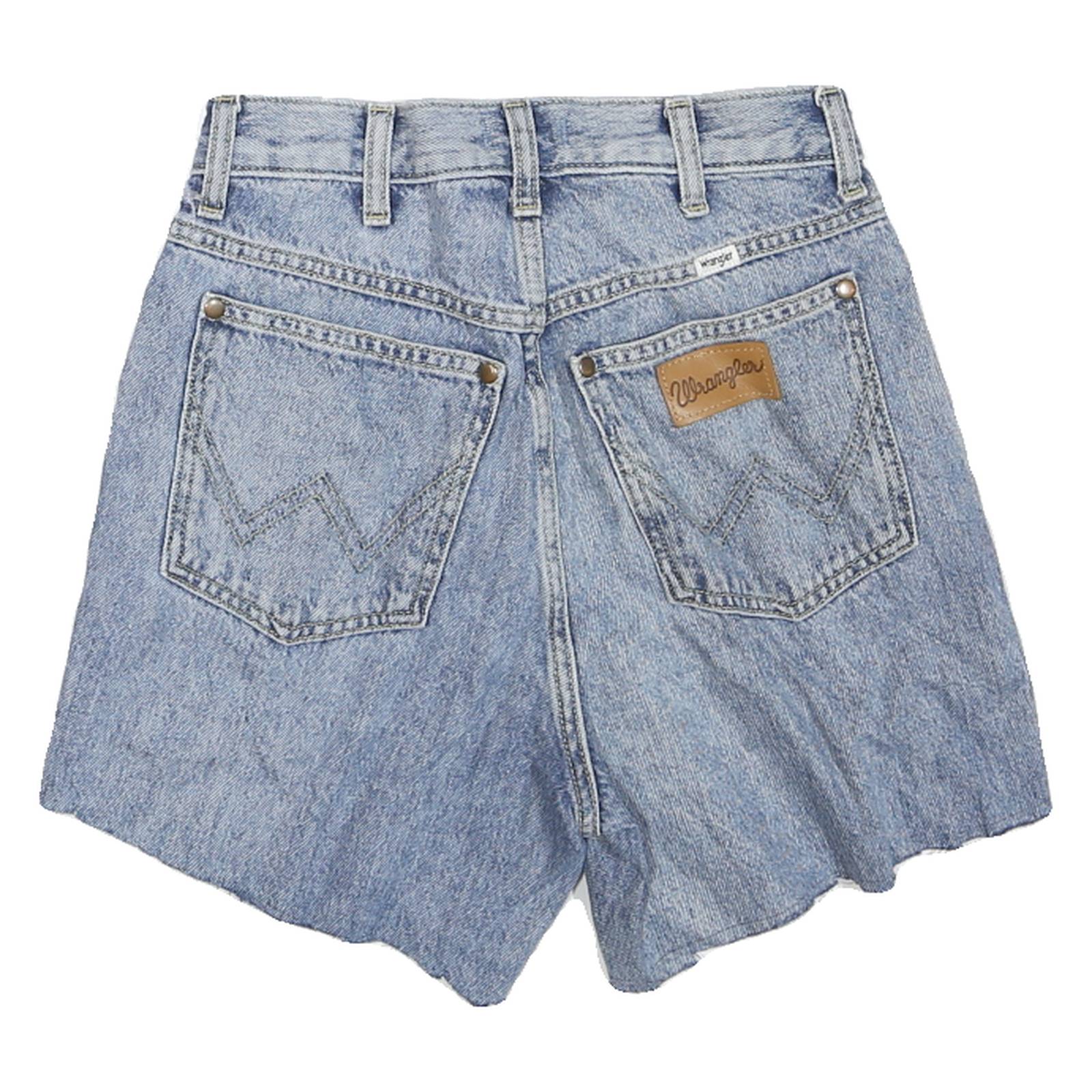 WRANGLER Womens Denim Blue Casual Shorts XS W26 Raw Hem Cotton Blend
