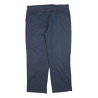 DICKIES Mens Cotton Blend Navy Relaxed Straight Trousers W40 L32 Workwear