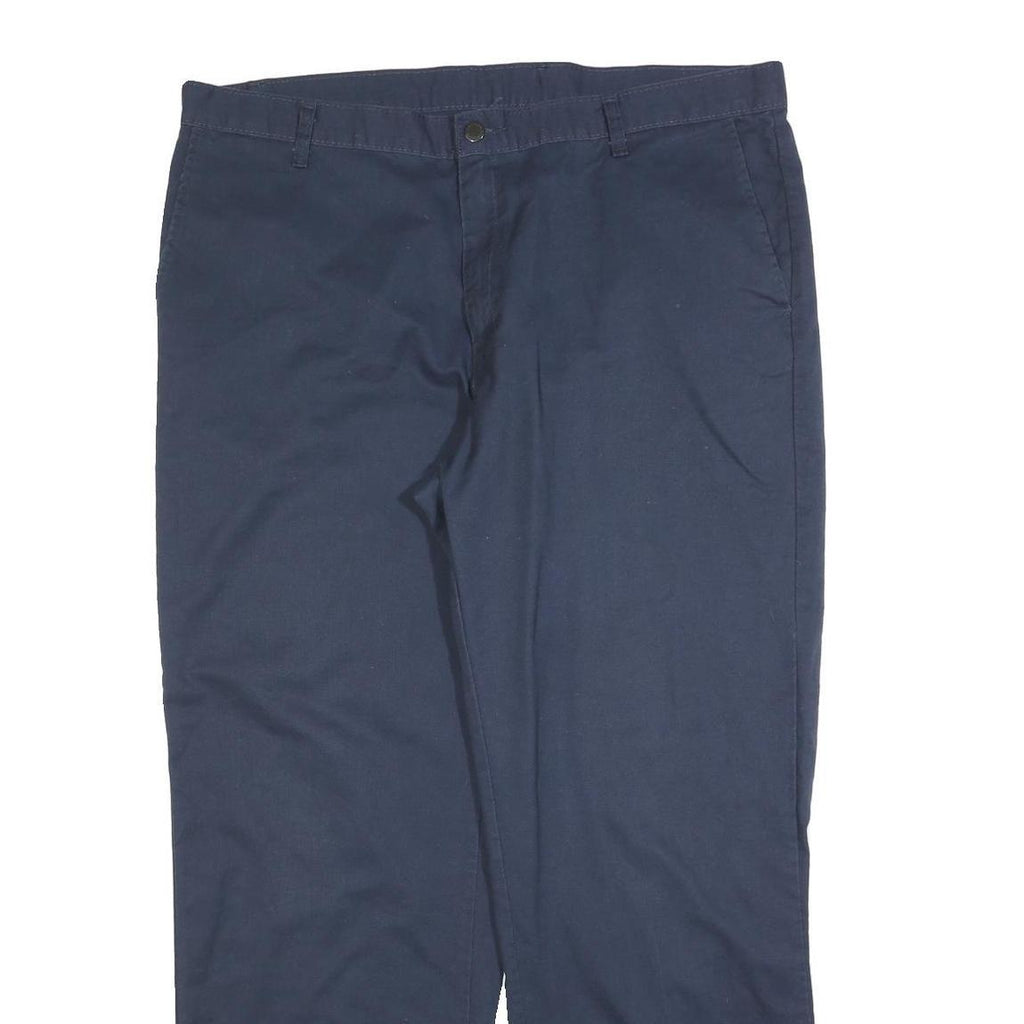 DICKIES Mens Cotton Blend Navy Relaxed Straight Trousers W40 L32 Workwear