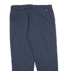 DICKIES Mens Cotton Blend Navy Relaxed Straight Trousers W40 L32 Workwear