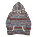 Womens Multicolour Patterned Jumper Hoodie Knit S Round Neck Chunky Knit Relaxed