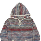 Womens Multicolour Patterned Jumper Hoodie Knit S Round Neck Chunky Knit Relaxed