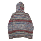 Womens Multicolour Patterned Jumper Hoodie Knit S Round Neck Chunky Knit Relaxed