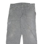 DICKIES Mens Slim Grey Cotton Jeans W38 L29 Workwear Durable Zip Closure