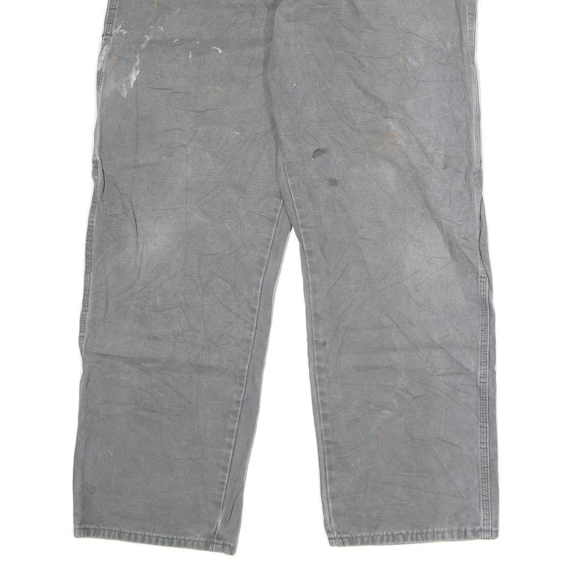 DICKIES Mens Slim Grey Cotton Jeans W38 L29 Workwear Durable Zip Closure