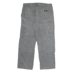 DICKIES Mens Slim Grey Cotton Jeans W38 L29 Workwear Durable Zip Closure