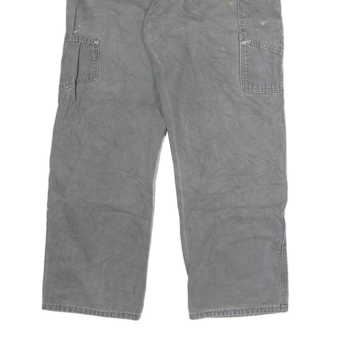 DICKIES Mens Slim Grey Cotton Jeans W38 L29 Workwear Durable Zip Closure