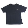 CARHARTT Mens Blue Pocket T-Shirt 2XL Short Sleeve Crew Neck Cotton Workwear
