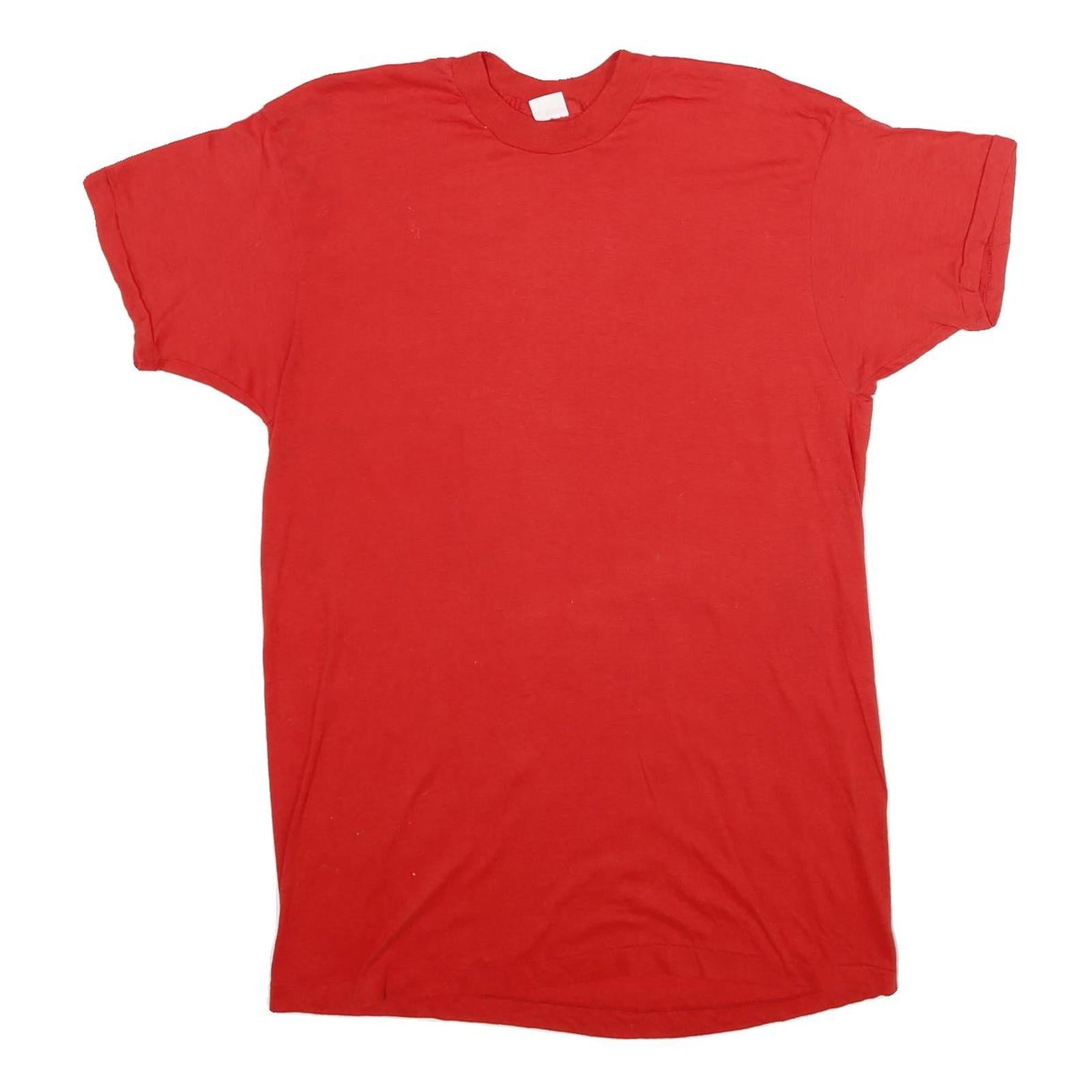 JC PENNEY Mens Red XL Short Sleeve Crew Neck Plain Cotton Blend T-Shirt