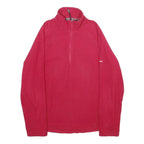 BERGHAUS Womens Red Plain Activewear Jumper 1/4 Zip Polyester UK 10 Fleece