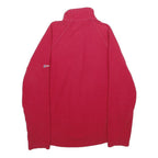 BERGHAUS Womens Red Plain Activewear Jumper 1/4 Zip Polyester UK 10 Fleece