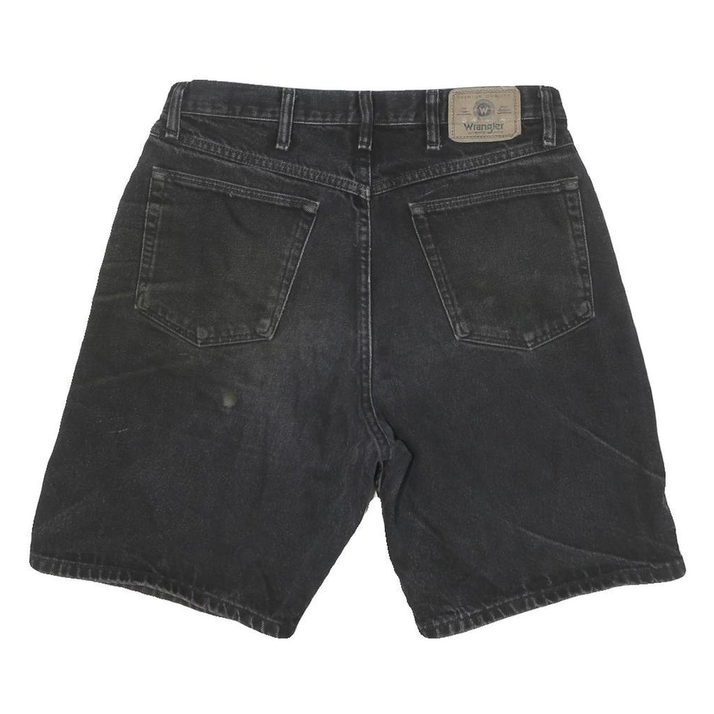 WRANGLER Mens Shorts Black Denim Casual L W34 Vintage Style Cotton Blend