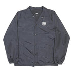 VANS Mens Black Button Polyester Jacket L Woven Classic Coach Retro Casual