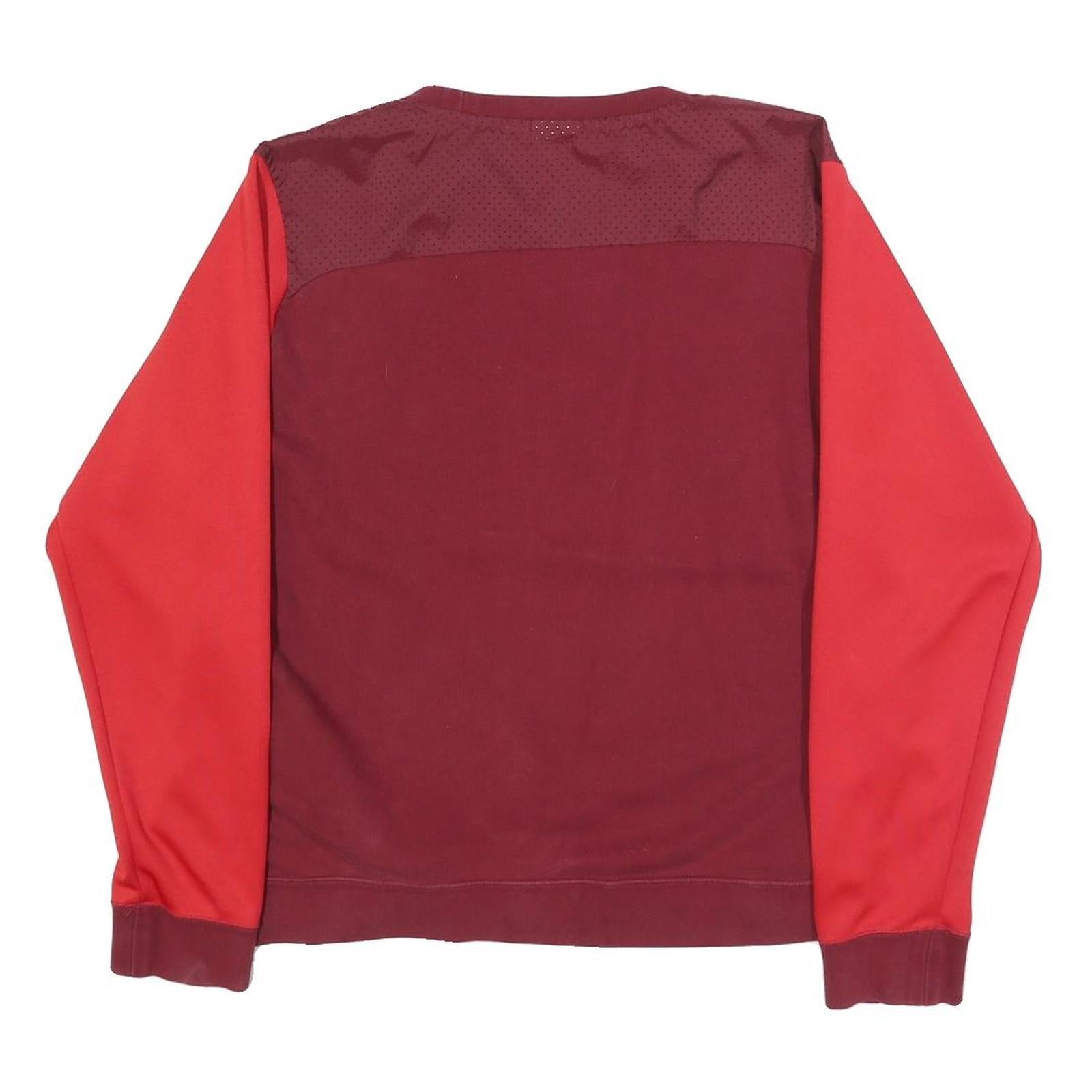 NIKE Mens Maroon & Red Crew Neck L Cotton Blend Sweatshirt Pullover Air Logo