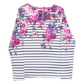 JOULES Womens Patterned Jumper White Striped Tight Knit UK 6