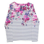 JOULES Womens Patterned Jumper White Striped Tight Knit UK 6
