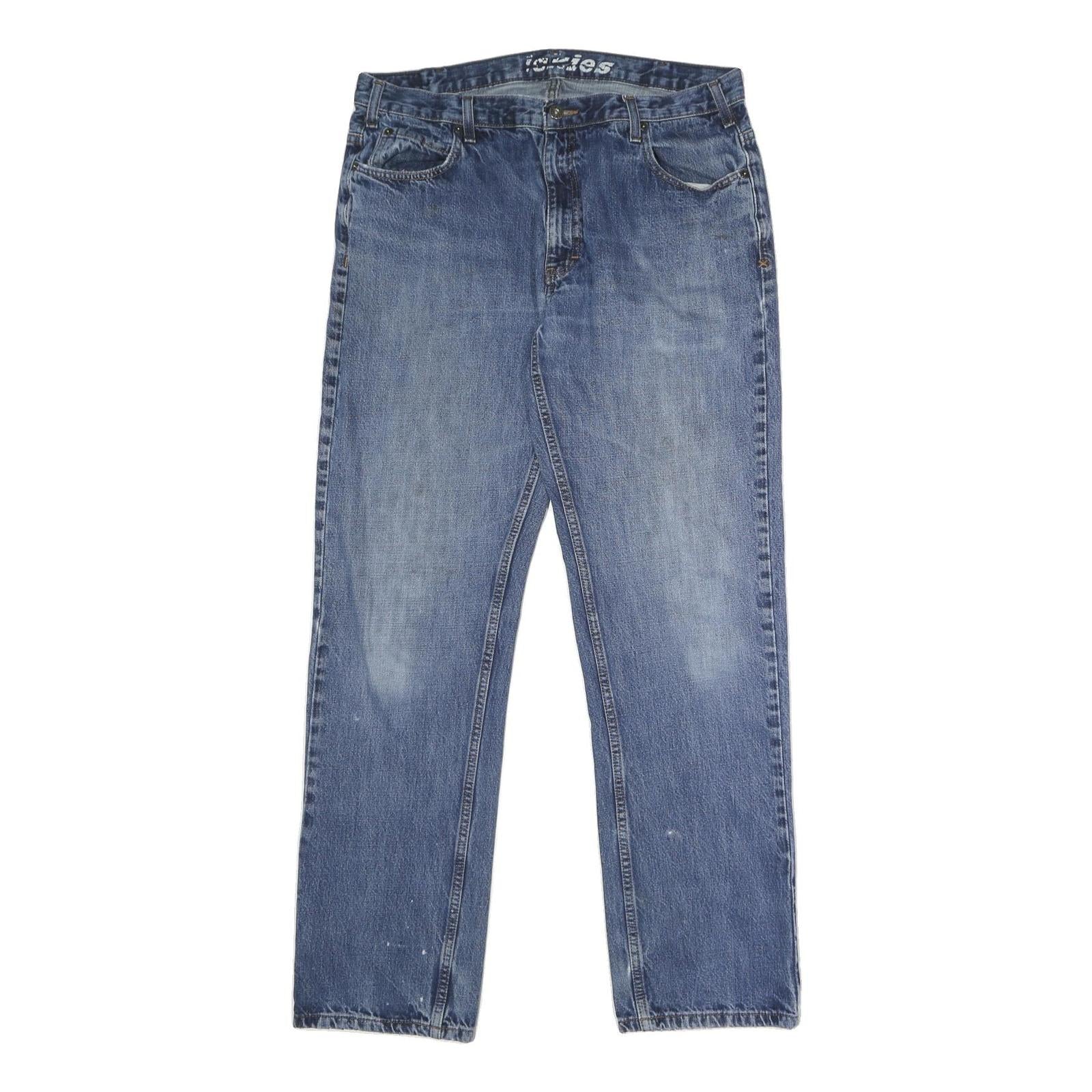 DICKIES Mens Blue Jeans Relaxed Straight Denim Medium W36 L34 Workwear