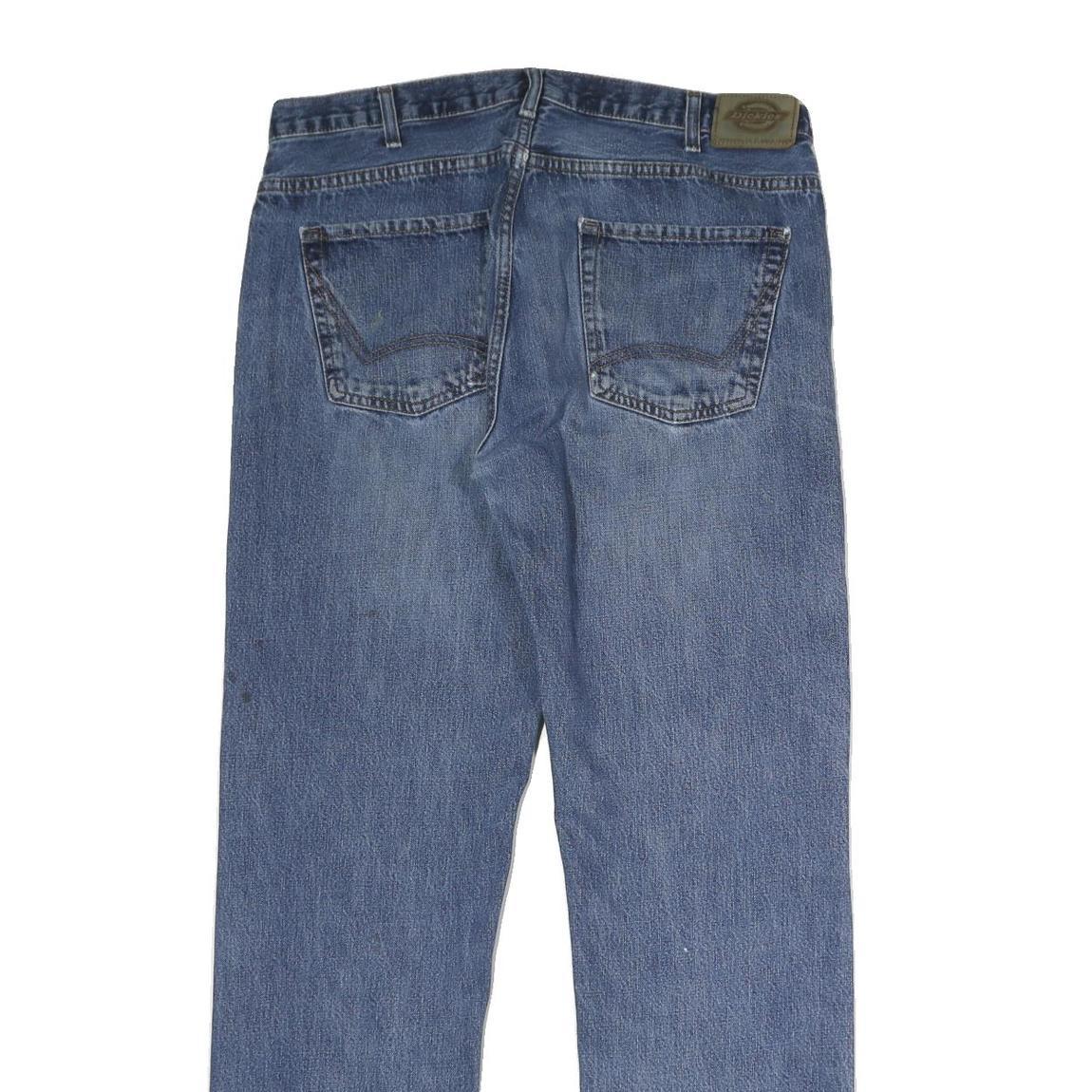 DICKIES Mens Blue Jeans Relaxed Straight Denim Medium W36 L34 Workwear