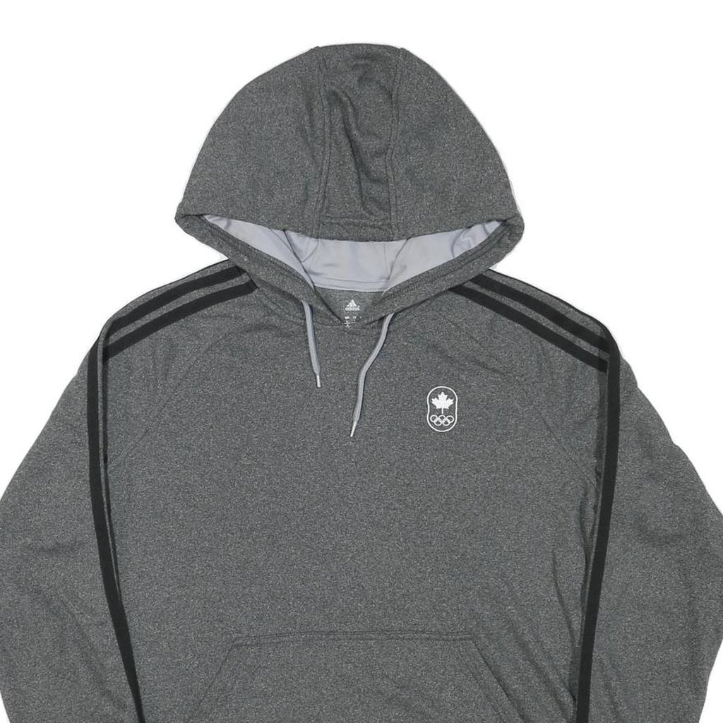 NIKE Womens Grey Canada Hoodie L Olympic Logo Polyester Blend