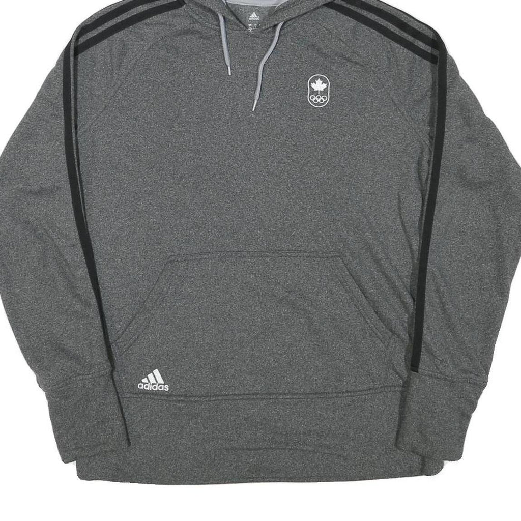 NIKE Womens Grey Canada Hoodie L Olympic Logo Polyester Blend