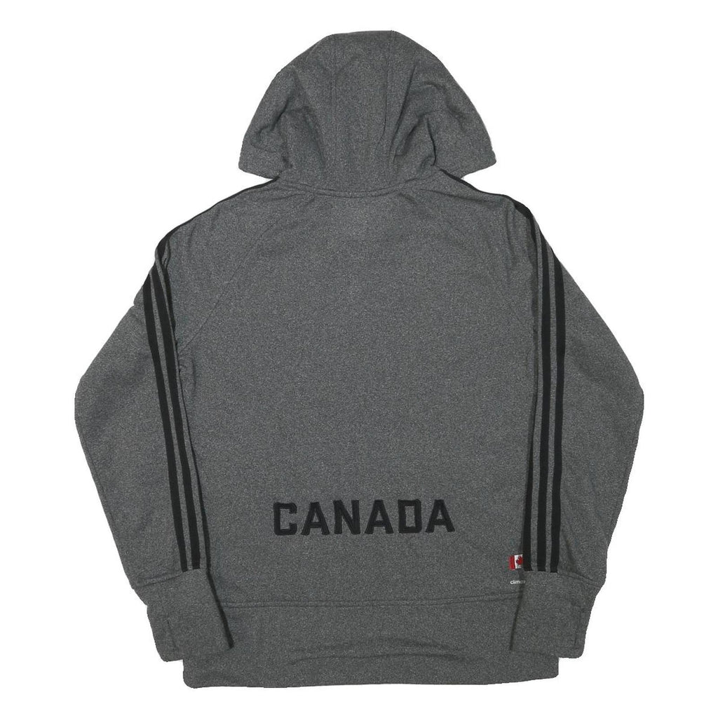NIKE Womens Grey Canada Hoodie L Olympic Logo Polyester Blend