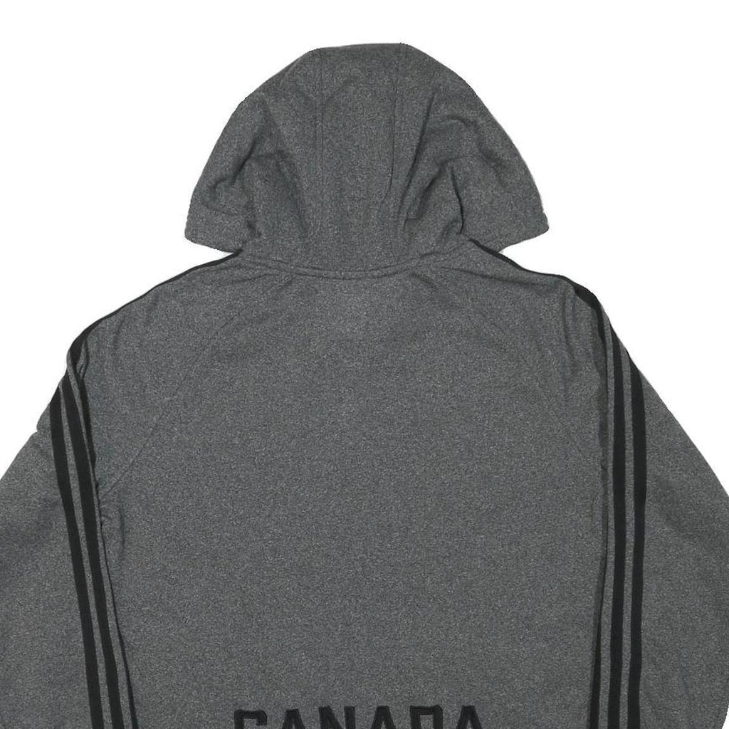 NIKE Womens Grey Canada Hoodie L Olympic Logo Polyester Blend
