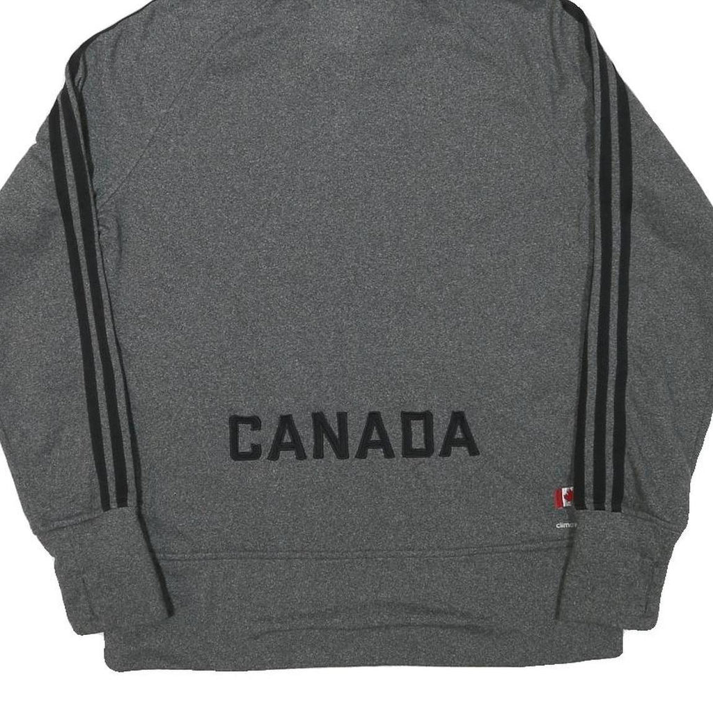 NIKE Womens Grey Canada Hoodie L Olympic Logo Polyester Blend