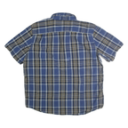 CARHARTT Mens Blue Black Check Short Sleeve Casual Shirt 2XL Cotton Blend